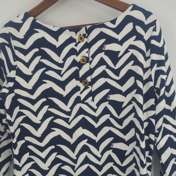 Lilly Pulitzer Womens Charlene Got Lucky Bird Seagull Chevron Sheath Dress - Picture 8 of 12